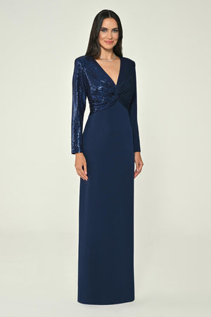Long Sleeve V-Neck Maxi Dress
