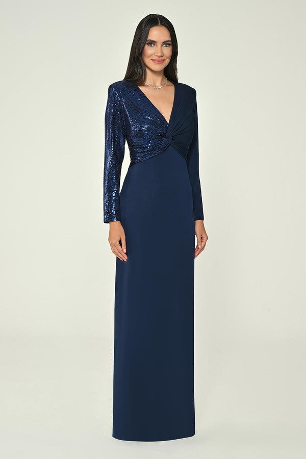 Long Sleeve V-Neck Maxi Dress